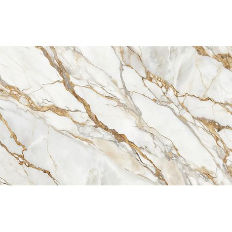 Ambiance Sticker Lino Sol Rouleau, Marbre Blanc Cassé Brun, 60 x 100 cm (1/5)