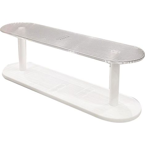 Étagère de présentation blanche transparente grande capacité pour produits cosmétiques, support à deux niveaux pour soins de la peau (1/5)
