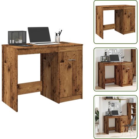 vidaXL Bureau vieux bois 100x50x76 cm bois d'ingénierie (1/5)
