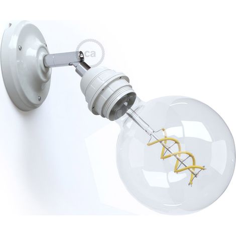 Luminaire classique à 90° avec douille filetée E27, applique réglable en porcelaine