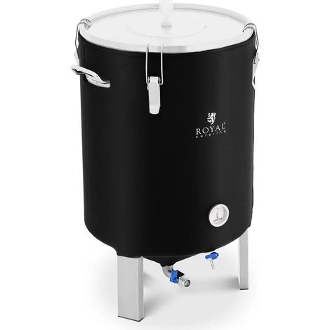 Cuve de fermentation 60 litres 0 - 40 °c acier inoxydable avec gaine isolante acier inoxydable noir (1/5)