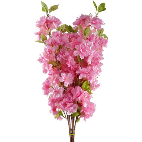 Pack of 6 x 100cm Pink Artificial Blossom Stem (1/5)