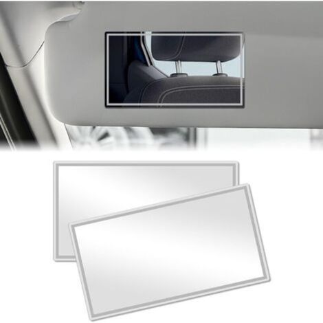 Miroir de courtoisie de voiture, 2 PCS petit Miroir de Maquillage de Voiture,Miroir Pare Soleil Voiture,Miroir de maquillage autocollant,Miroir HD pour voitures et aux salles de bains (1/5)