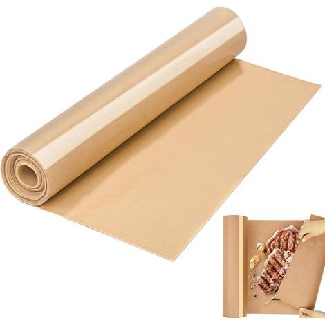 Silikon-Backmatte – Rolle: 30 x 244 cm – Antihaftbeschichtet – Rutschfest – Zuschneidbar – Wiederverwendbar – Antihaftbeschichtung – Zum Backen und Kneten von Teig – Braun (1/5)
