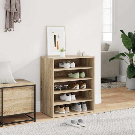 vidaXL Shoe Cabinet Sonoma Oak 60x35x70 cm Engineered Wood (1/5)