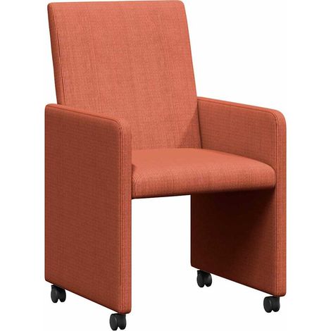 Esszimmerstühle mit Rollen 2 pcs Rot orange 57 x 66 x 94 cm vidaXL