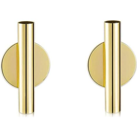 Bardusch - Lot de 2 vases muraux en métal, support moderne pour fleurs sèches pour porche, maison, bureau (1/4)