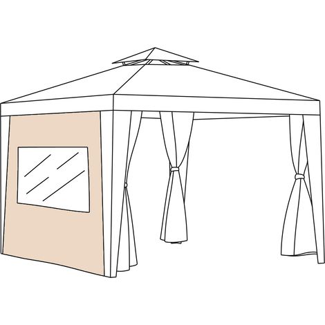 Gardenista - Rideau de fenêtre pour tonnelle d'extérieur, rideaux de rechange résistants à l'eau pour auvent, 2.6 x 1.9 M rideaux d'intimité pour jardin terrasse - Pierre (rideau de fenêtre) (1/5)