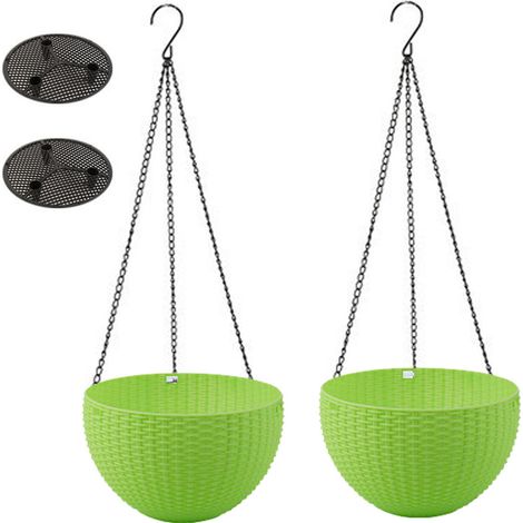 Pot de fleurs suspendu en imitation rotin, bassin, chlorophylle suspendue, pot de fleurs suspendu pour personne paresseuse (1/5)