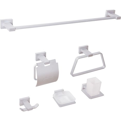 6-Piece Bathroom Hardware Set RIOHACHA with Towel Bars and Hooks Silver