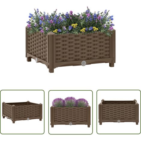 The Living Store Lit surélevé 40x40x23 cm Polypropylène - Jardin - Pots De Fleurs - Bacs De Culture - Jardinerie - Décoration Extérieure (1/5)