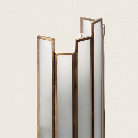 Lámpara de Pared de Metal y Cristal Bredos Dorado