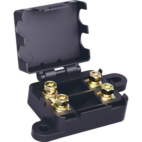 Offgridtec Portafusibile MIDI a 2 vie per sistemi 58 V DC fino a 200 A, collegamento a vite, hardware preinstallato, robusto alloggiamento in plastica, per applicazioni automotive e industriali (1/5)