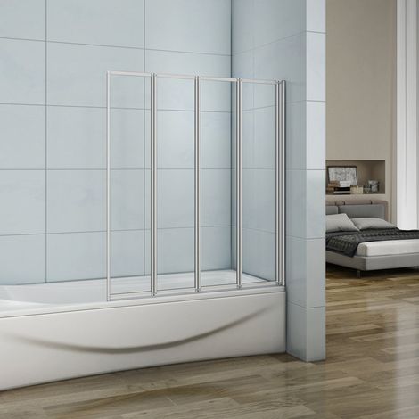 Sopravasca da Bagno doccia 4 Antine Pieghevoli A Libro Vetro 4 mm Temperato Trasparente Cromo 100x140 cm