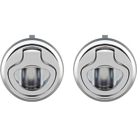 2 Pcs Loquet de Trappe Affleurant en Alliage de Zinc, Porte Affleurante Tirer la Trappe Slam Loquet Verrouillage pour Bateau Camping Car, Argent (1/4)