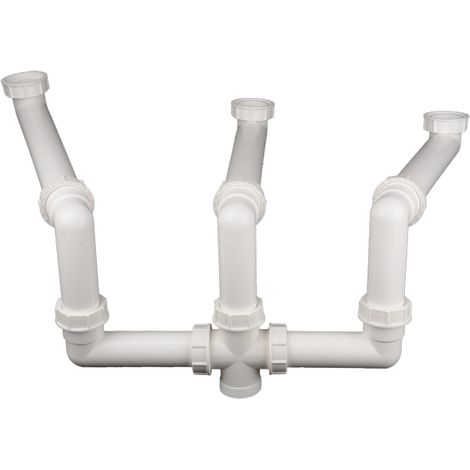Raccord de vidange HL28 DN40x6/4" pour éviers doubles avec bassin résiduel