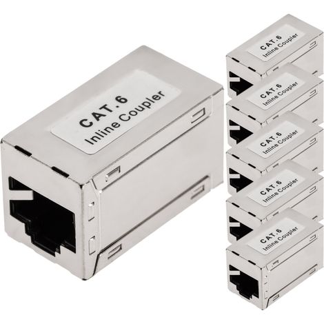 BeMatik - Coupleur Keystone RJ45 femelle vers femelle Cat.6 FTP pack de 6 unités (1/5)
