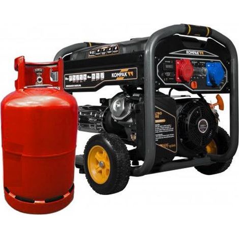 KOMPAK Dual Fuel Gas Benzin 10kVA Stromaggregat 230V/400V