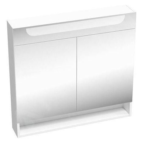 Ravak Classic II - Armoire de toilette avec éclairage LED, 800x140x760 mm, 2 portes, blanc brillant X000001471 (1/5)