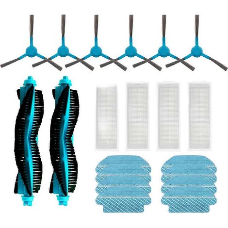 Compatible avec les modèles Cecotec Conga 3290, 3390, 3490, 3590, 3690, 3790 et 3890 Ultra : pièce de rechange, rouleau principal, brosse latérale, filtre et chiffon de nettoyage. (1/5)
