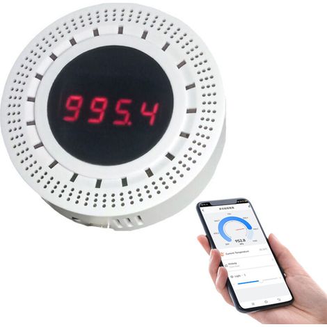 Capteur de pression atmosphérique intelligent WiFi avec fonction de détection de température et d'humidité Appareil domotique intégré (1/5)