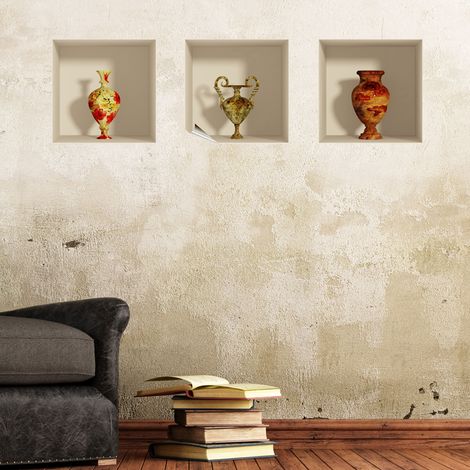 Sticker effet 3D vases anciennes 30 x 90 cm (1/5)