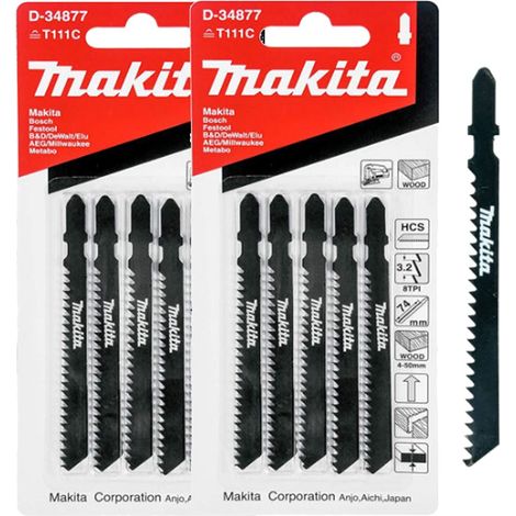 10 x Makita D-34877 Jig Saw Blades - Fast & Straight Cuts For Soft Wood PVC (1/4)