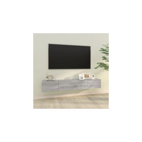 Meubles TV muraux 2pcs sonoma gris 100x30x30 bois ingénierie (1/5)