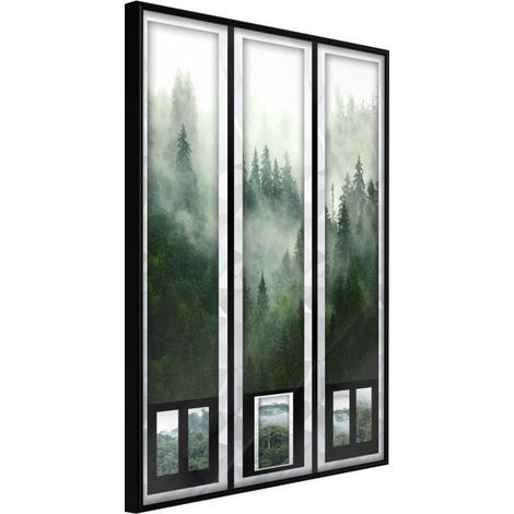 Affiche Murale Encadrée "Eternal Forest – Triptych" 30 x 42 cm Noir