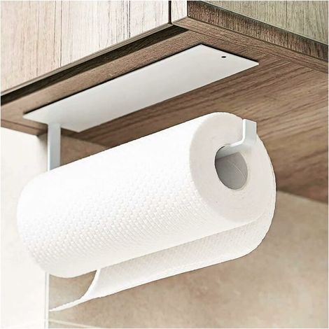 Support de rouleau de papier toilette pour cuisine - Fixation murale autocollante - Pour salle de bain, réfrigérateur, évier (1/5)