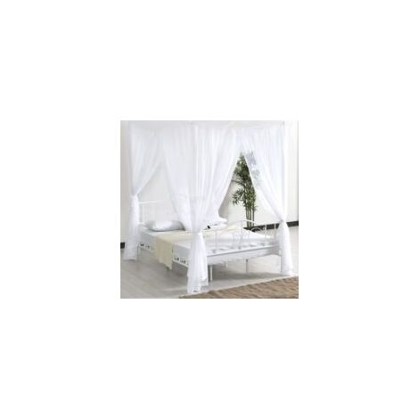 Moustiquaire de Lit, Grand Moustiquaire à Quatre Portes pour Soler Efficacement Les Moustiques, Moustiquaire Filet Baldaquin pour Lit Double et Lit Simple (190 x 240 x 210 cm) (1/5)