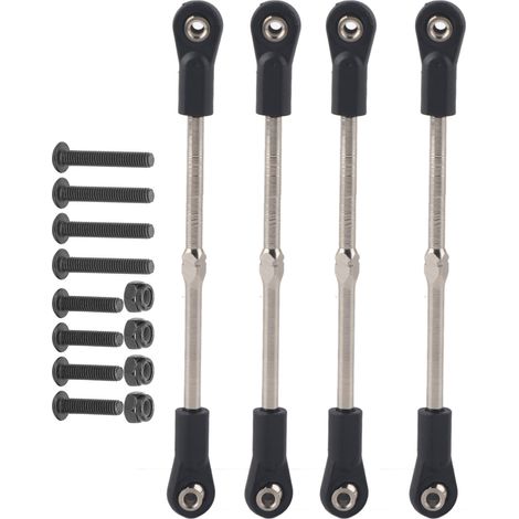 Jeu de Biellettes de Direction M4 Réglable 110‑120mm pour Camion RC 1/8 de Course (1/5)
