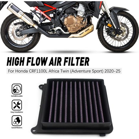 High flow air filter element suitable for Honda CRF1100L/NT1100 non-dual, 20-25 year warranty.