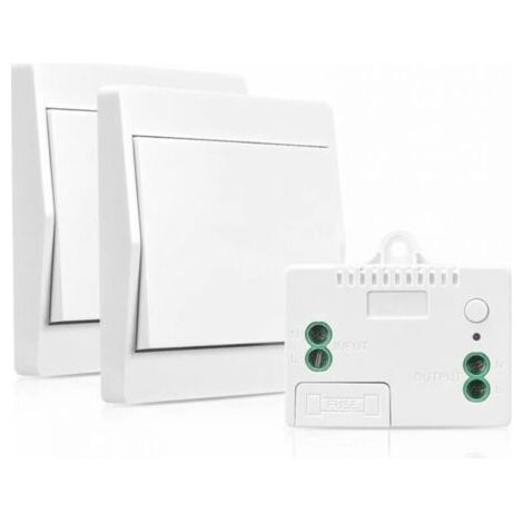(Paquet de 2) interrupteur auto-alimenté sans fil sans batterie, interrupteur de sécurité émetteur RF et contrôleur de récepteur, télécommande murale 200 M, 433 MHz, (1/4)