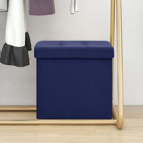 Coffre de Rangement pliable - Tabouret avec Espace de Rangement Bleu Faux lin BV207651 - BonneVie (1/5)