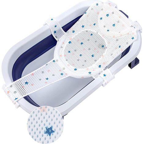 Hamac Baignoire Bebe - Siege De Bain Reglable Antiderapant - Filet Respirant Pour Bebe 0-24 Mois - 1 Piece (1/5)