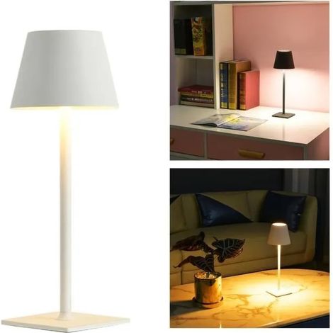 lampe de table LED sans fil, étanche, tactile, aste par USB, éclairage d'ambiance, idéal pour un bureau, un bar ou un restaurant (1/4)