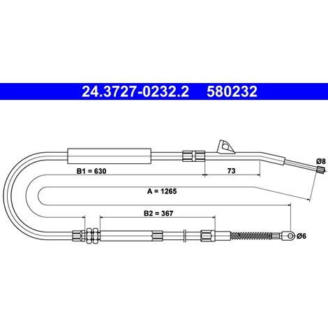 Tirette à câble, frein de stationnement ATE 24.3727-0232.2 BMW 35 51 1 161 473