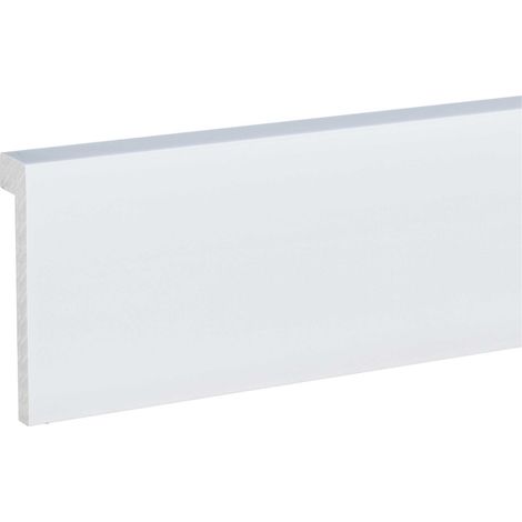 PROVISTON Fliesenabdeckleiste 22 x 100 x 2000 mm Moderne Sockelleiste Eckiges Profil Hochwertige Fußleiste Kunststoff Weiß Wasserfest, Robust und Langlebig (1/5)