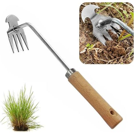 Manual Weeding Tool, Weed Harvester, Pointed Teeth Round Head Weed Remover for Weed and Dandelion Removal (1/5)