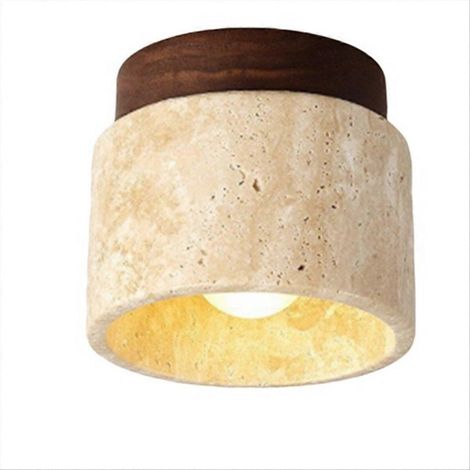 Japanische Wabi-Sabi-Deckenleuchte aus Holz, E27-Fassung, warmes Licht, ideal für Küche, Flur, Wohnzimmer, Büro oder Teestube. (1/5)