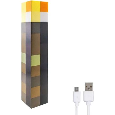29 cm (11,5 Zoll) lange, braune Steinfackel, USB-aufladbar, ideal zur Dekoration eines Wohnzimmers, einer Party oder als Geschenk. – Crezuo