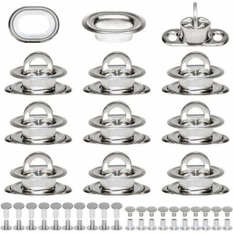 œIllets Ovales Twist Verrouiller en Laiton Nickelé Tourniquet Bache avec Contre-rivure et Rivet pour Accessoires DIY Craft à Main en Cuir Sac Matériel H298