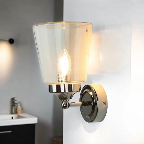 Wandlampe Chrom Glas Klar Bali