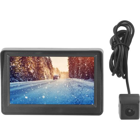 Kit caméra de recul avec écran de 4,3 pouces, adapté aux camping-cars, remorques, camions et pick-ups, étanche, vision nocturne, avec caméra de plaque d'immatriculation et système d'aide au stationnem (1/5)