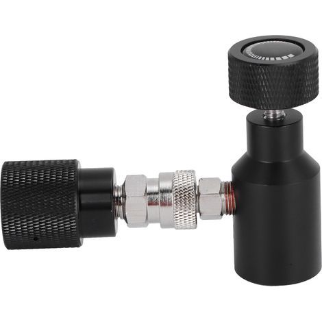 Ortviai Adaptateur de recharge CO2 en aluminium noir pour bouteilles Soda Stream – filetage G1/2-14, étanchéité optimale (1/4)