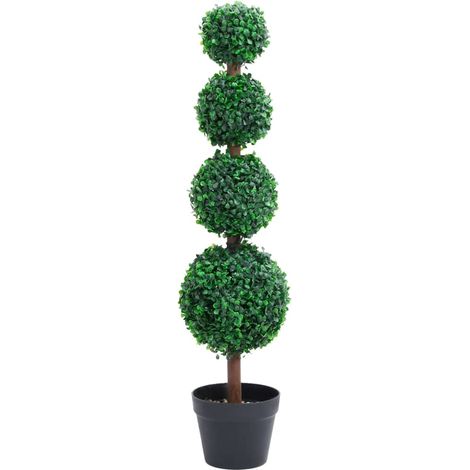 Künstlicher Buchsbaum mit Topf Kugelform Grün 90 cm