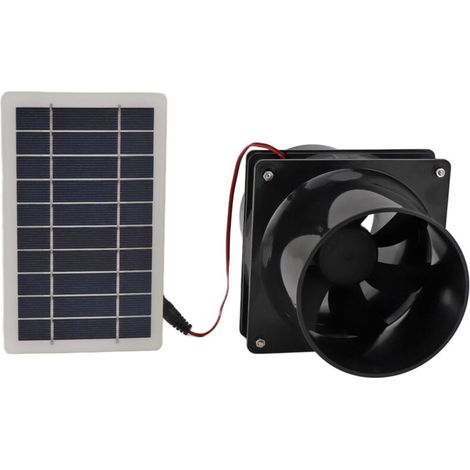 Ventilateur d'échappement à énergie solaire 10W 12V. pour tuyau rond. panneau ABS. Kit de Ventilation. maison pour animaux domestiques. poulailler. camping-car. serre (1/5)