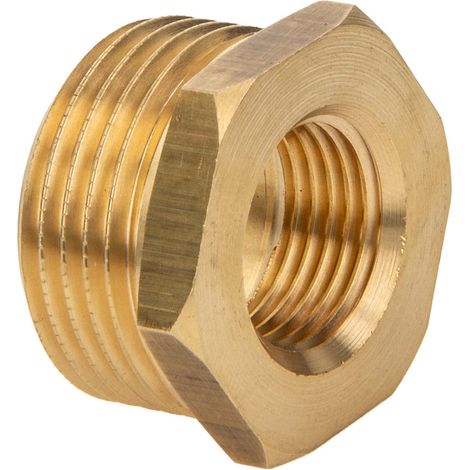 tecuro Reduzierstück Außengewinde G 1 x Innengewinde Rp 1/2 Zoll, MS-blank CW617N (1/4)