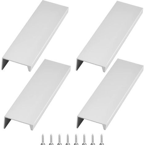 10 tiradores para muebles, aleación de aluminio, color plata, longitud 150 mm, para armarios y cajones.